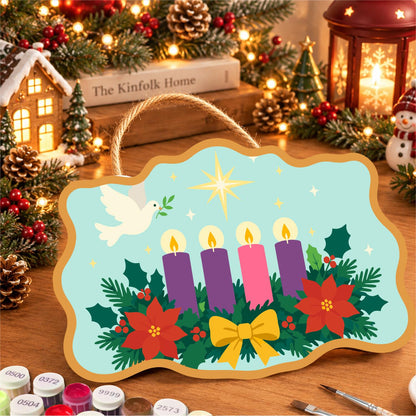 Peace Dove Over Advent Candles paint by numbers hanging sign – image 8