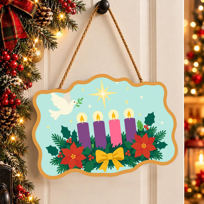Peace Dove Over Advent Candles paint by numbers hanging sign – image 16