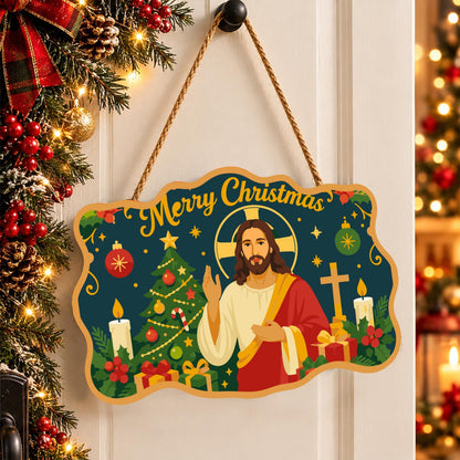 Jesus Between Tree and Cross paint by numbers hanging sign – image 16