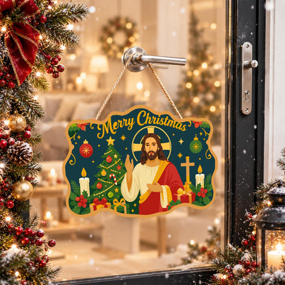 Jesus Between Tree and Cross paint by numbers hanging sign – image 17