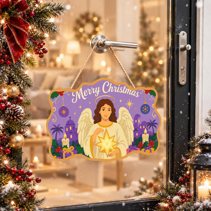 Dark-Haired Angel with Starlight paint by numbers hanging sign – image 17