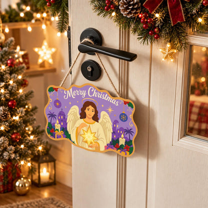 Dark-Haired Angel with Starlight paint by numbers hanging sign – image 18