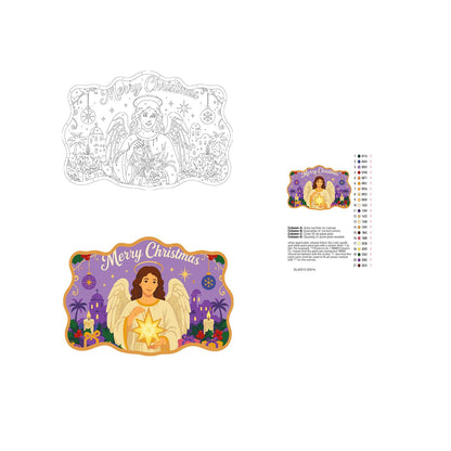 Dark-Haired Angel with Starlight paint by numbers hanging sign – image 19