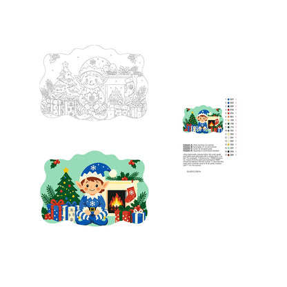 Blue Snowflake Elf by the Hearth paint by numbers hanging sign – image 19