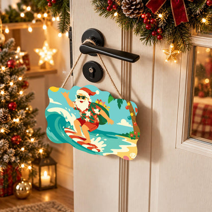 Candy Cane Surfboard Santa paint by numbers hanging sign – image 18