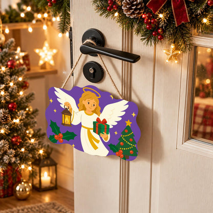 Lantern Angel with Green Gift paint by numbers hanging sign – image 18