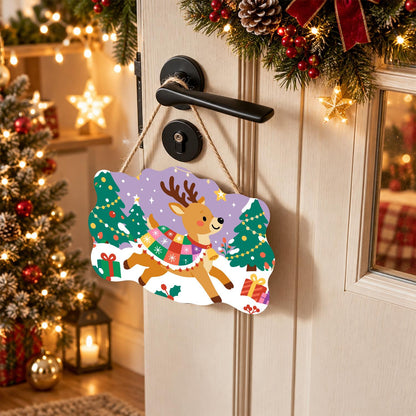 Patchwork Blanket Reindeer paint by numbers hanging sign – image 18