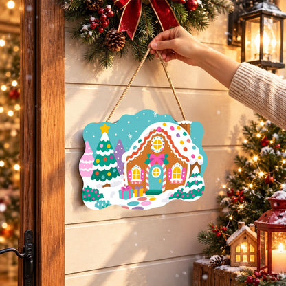 Gumdrop Gingerbread Cottage paint by numbers hanging sign – image 14