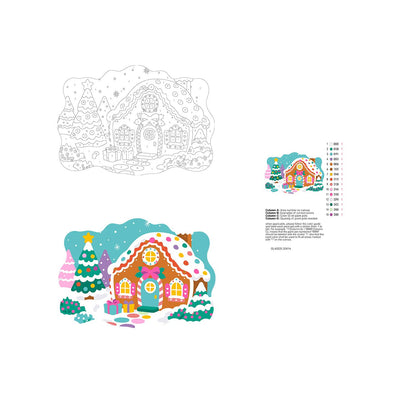 Gumdrop Gingerbread Cottage paint by numbers hanging sign – image 19