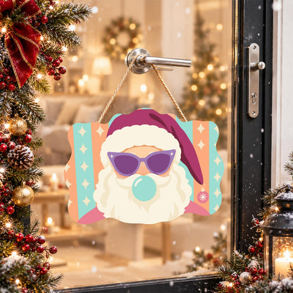 Cat-Eye Shades Santa on Pastels paint by numbers hanging sign – image 17