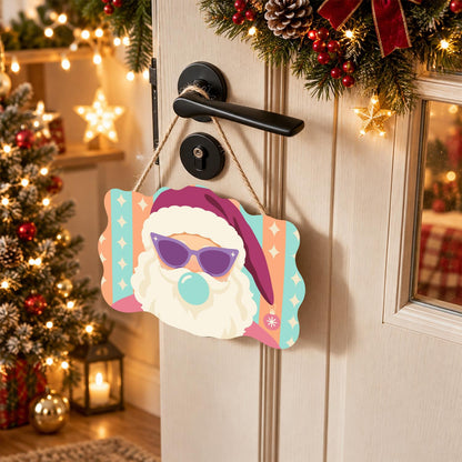 Cat-Eye Shades Santa on Pastels paint by numbers hanging sign – image 18