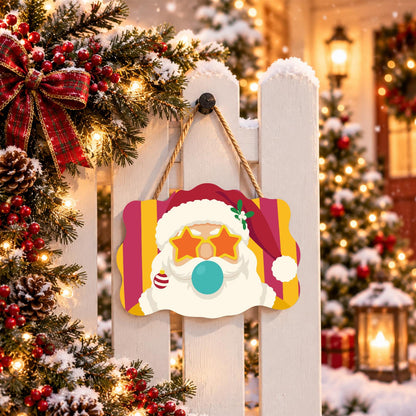 Star Specs Santa with Teal Bubble paint by numbers hanging sign – image 15