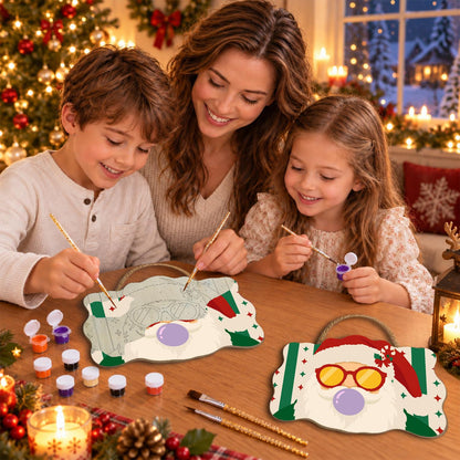 Purple Bubble Santa in Gold Shades paint by numbers hanging sign – image 12