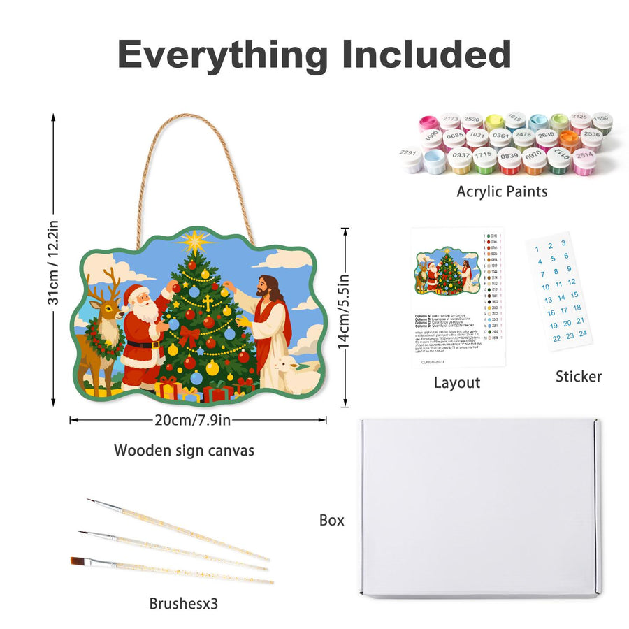 Hanging sign kit contents