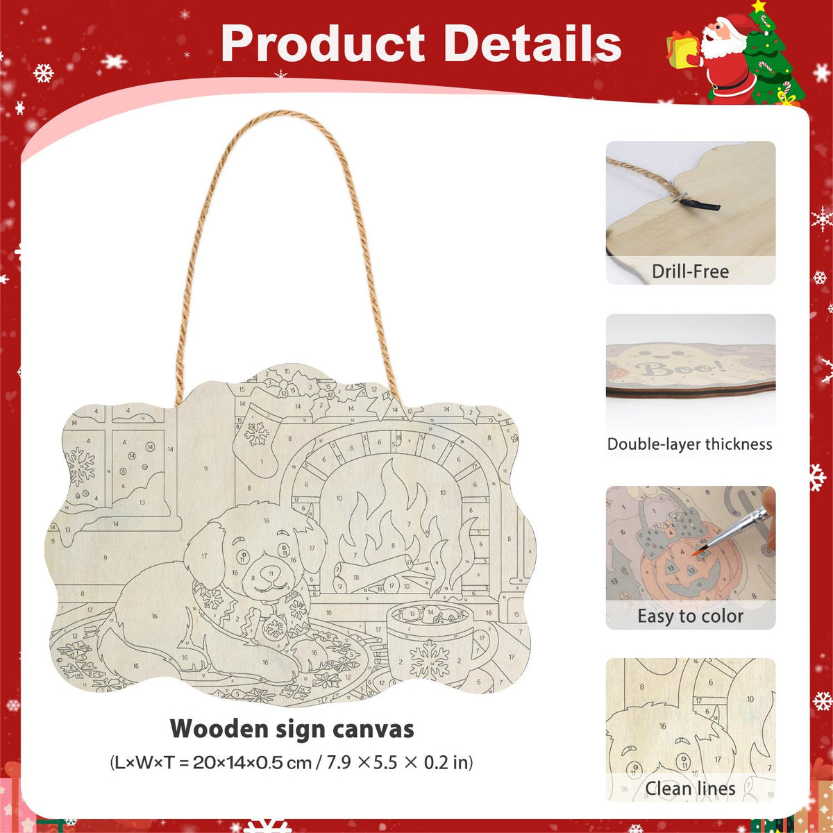 Golden Puppy by the Cocoa Mug paint by numbers hanging sign – image 5