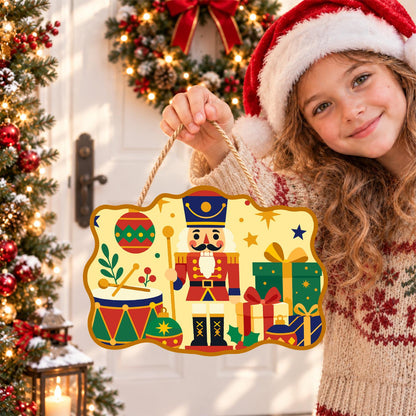 Nutcracker Guard with Gift Pile paint by numbers hanging sign – image 13