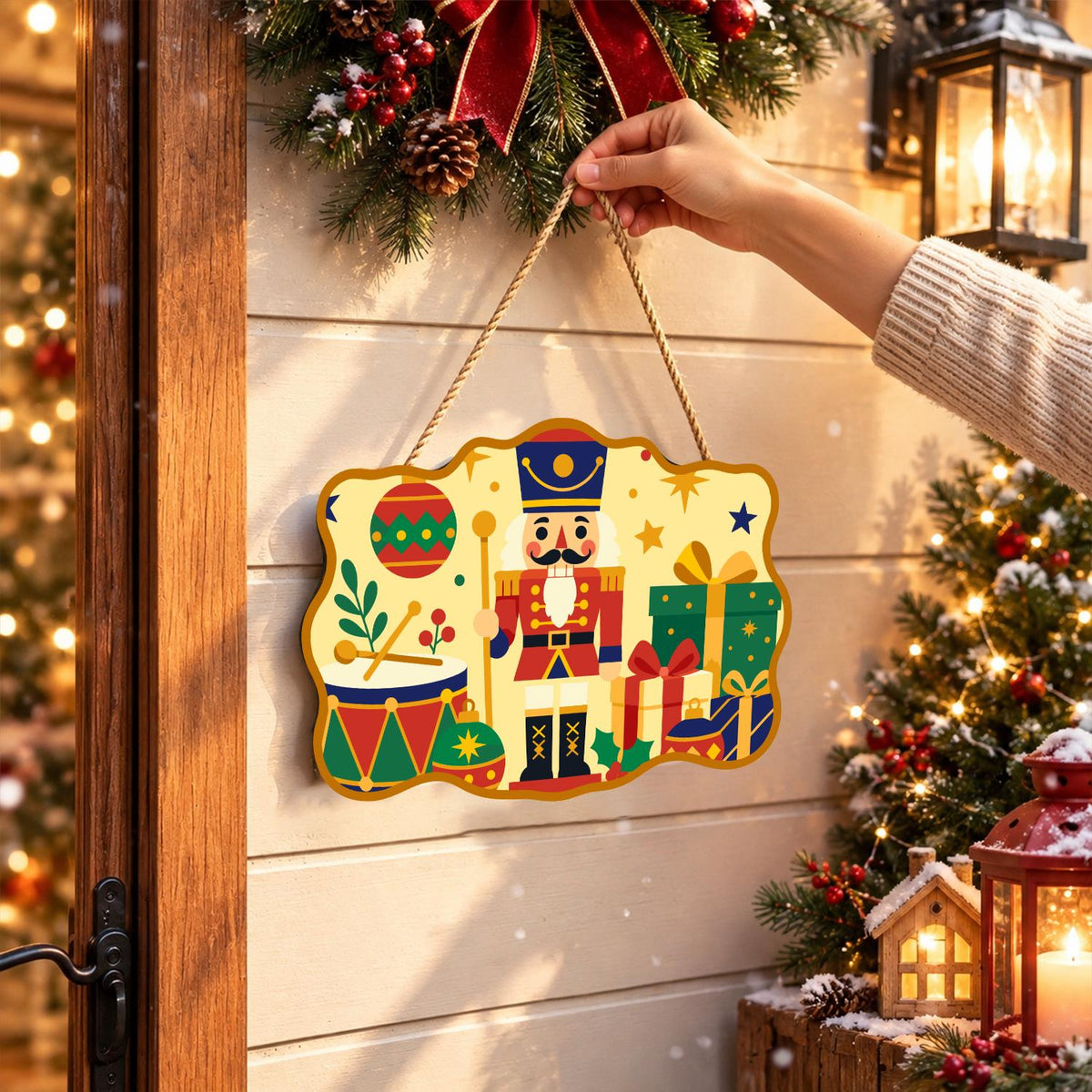 Nutcracker Guard with Gift Pile paint by numbers hanging sign – image 14