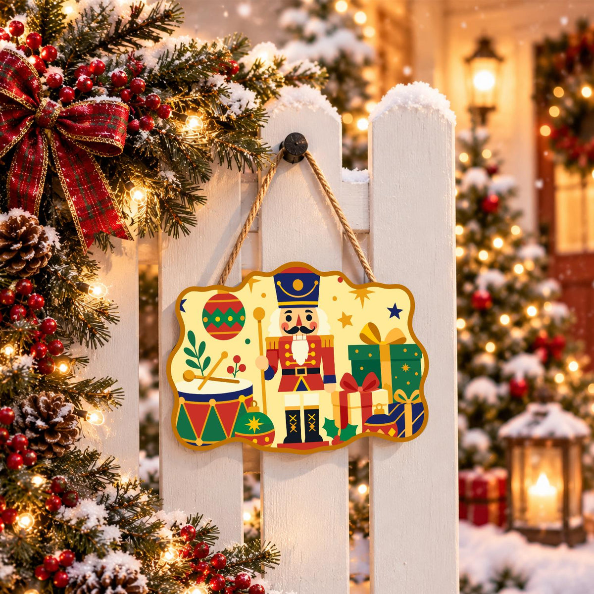 Nutcracker Guard with Gift Pile paint by numbers hanging sign – image 15