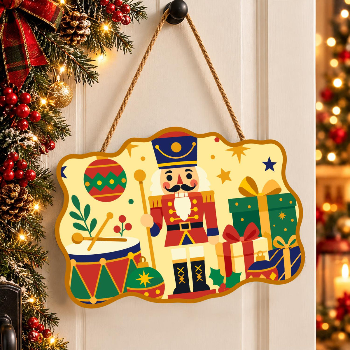 Nutcracker Guard with Gift Pile paint by numbers hanging sign – image 16