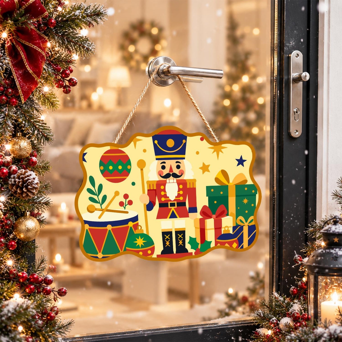 Nutcracker Guard with Gift Pile paint by numbers hanging sign – image 17