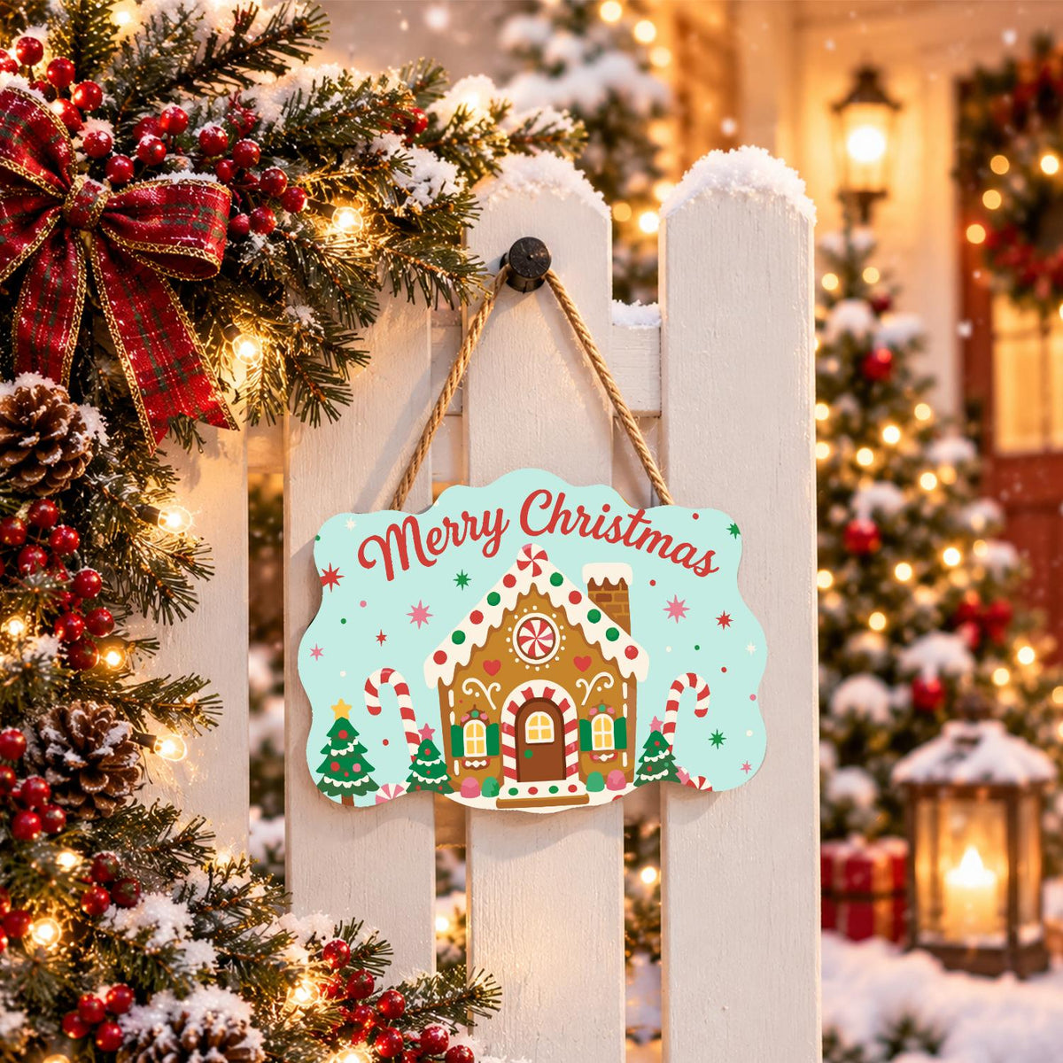 Peppermint Gingerbread House paint by numbers hanging sign – image 15
