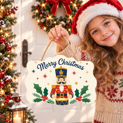 Drumming Nutcracker in Holly paint by numbers hanging sign – image 13