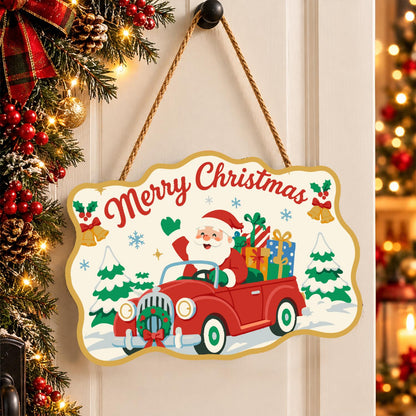 Santa's Vintage Red Roadster paint by numbers hanging sign – image 16