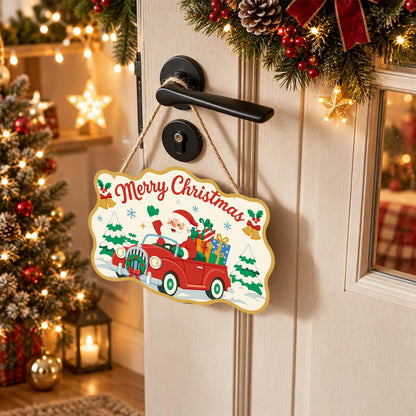 Santa's Vintage Red Roadster paint by numbers hanging sign – image 18