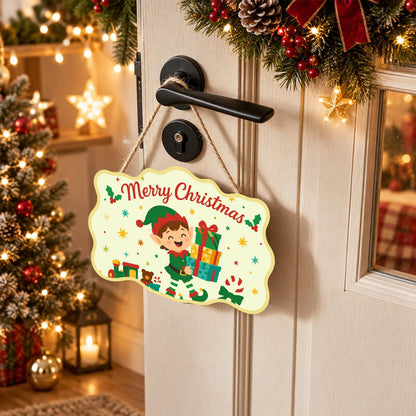 Elf Balancing a Tower of Gifts paint by numbers hanging sign – image 18