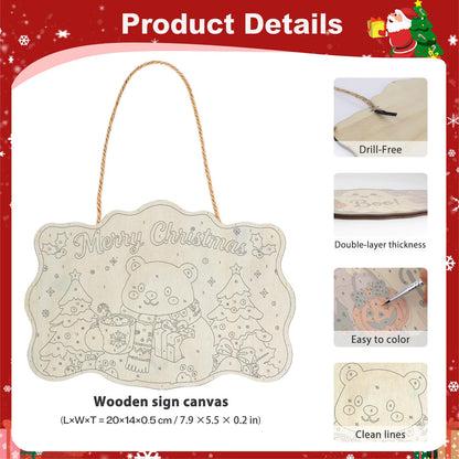 Cocoa Mug Polar Bear in Pines paint by numbers hanging sign – image 5