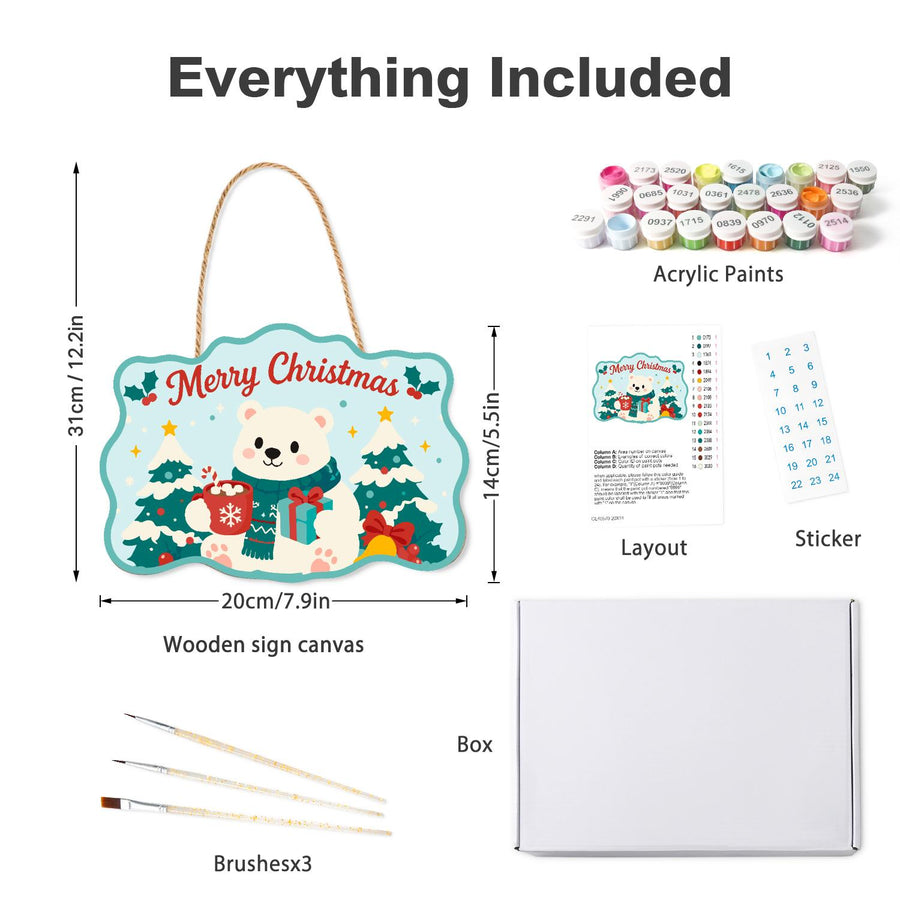 Hanging sign kit contents