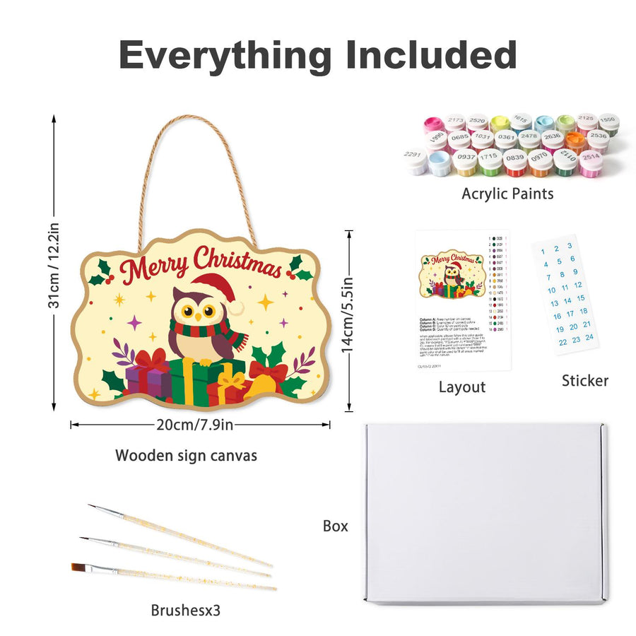 Hanging sign kit contents