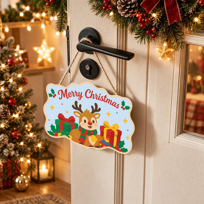 Little Reindeer and Gold Present paint by numbers hanging sign – image 18
