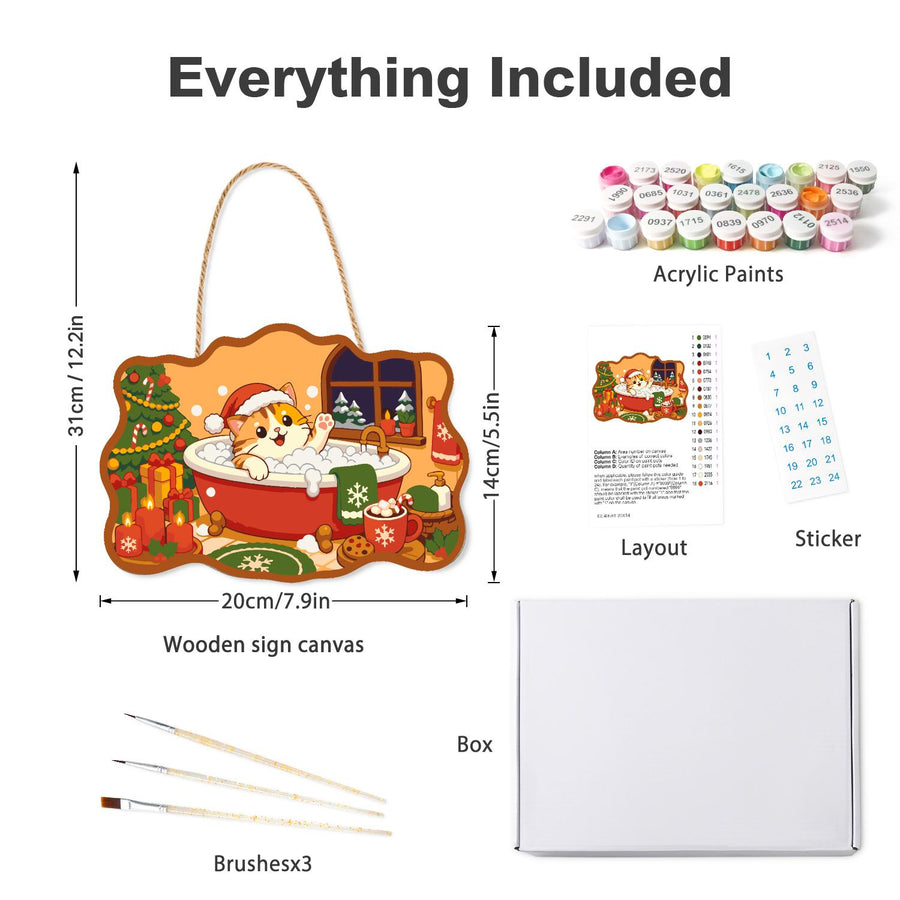 Hanging sign kit contents