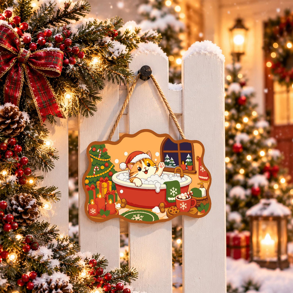 Ginger Cat in the Suds paint by numbers hanging sign – image 15