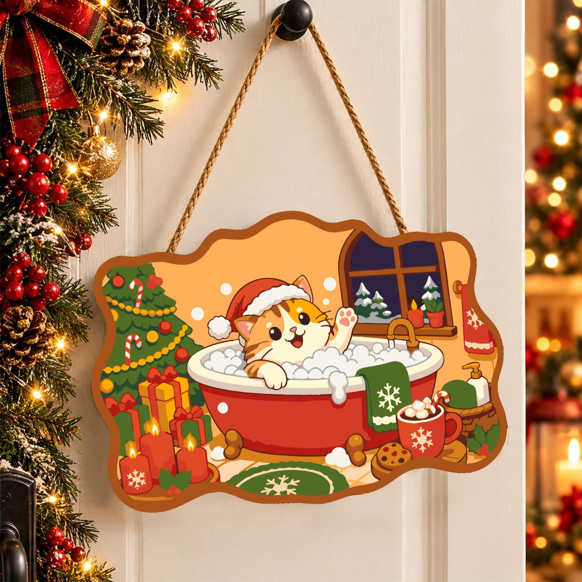 Ginger Cat in the Suds paint by numbers hanging sign – image 16