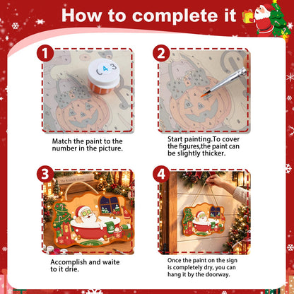 Beard-Deep Santa Bubble Bath paint by numbers hanging sign – image 6