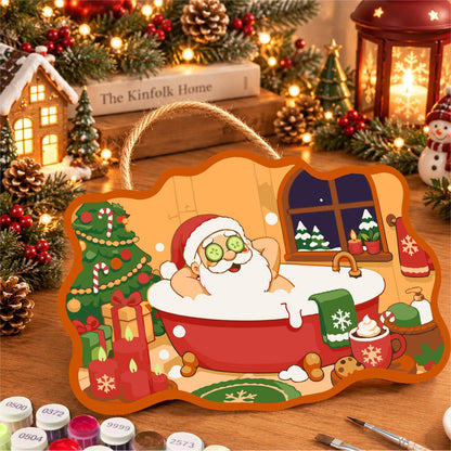 Beard-Deep Santa Bubble Bath paint by numbers hanging sign – image 8