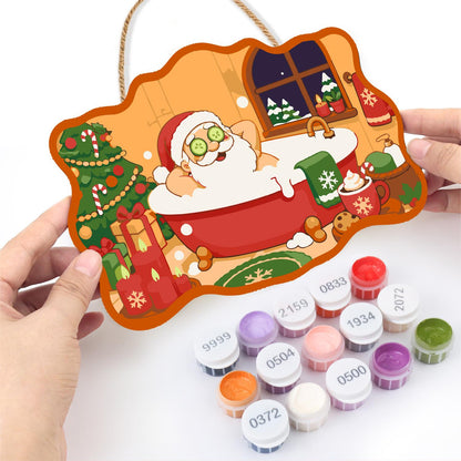 Beard-Deep Santa Bubble Bath paint by numbers hanging sign – image 9