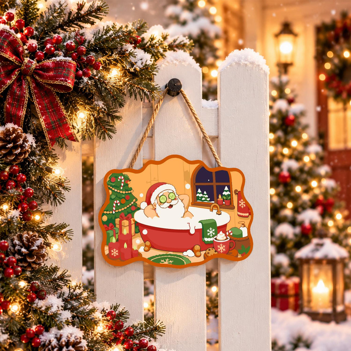 Beard-Deep Santa Bubble Bath paint by numbers hanging sign – image 15