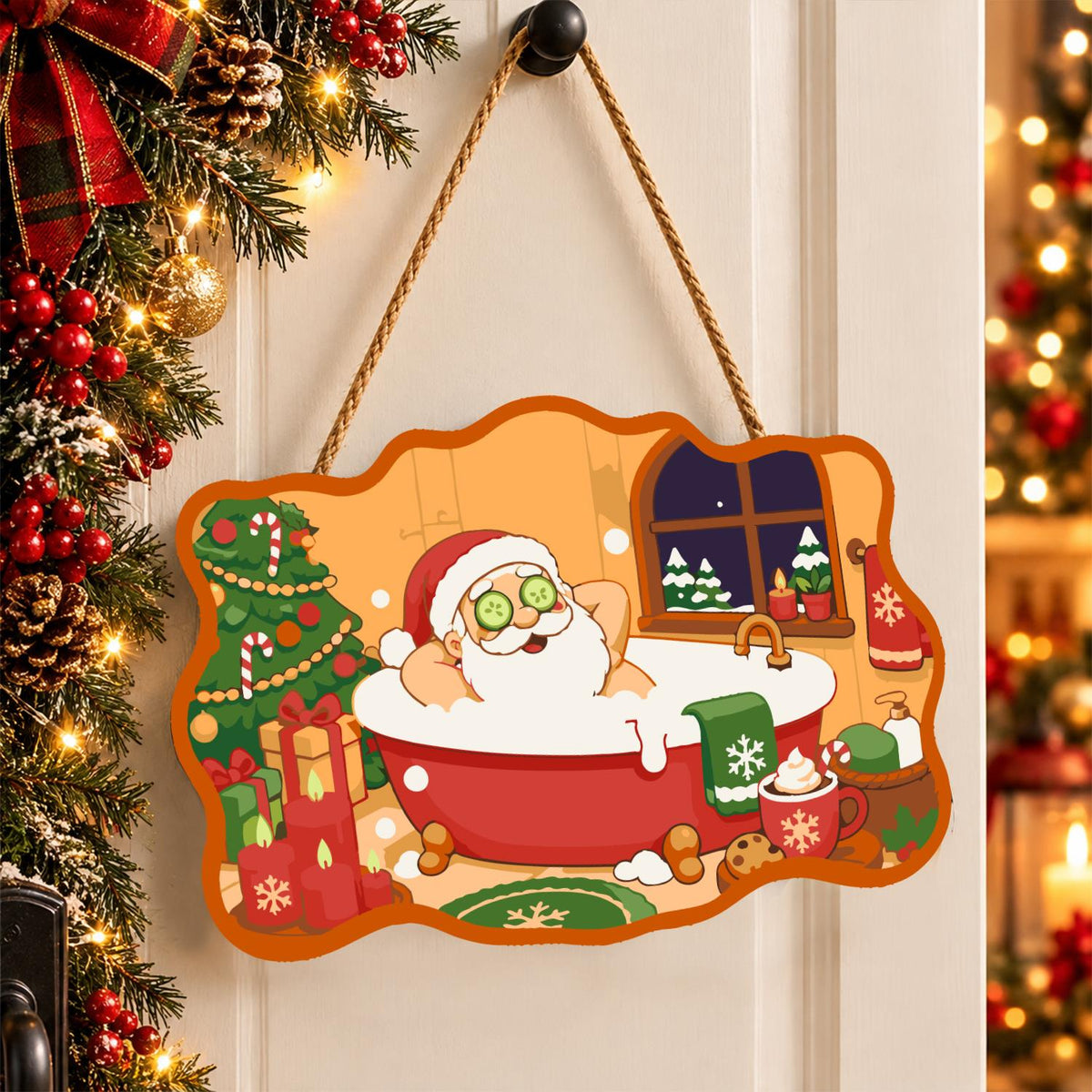 Beard-Deep Santa Bubble Bath paint by numbers hanging sign – image 16