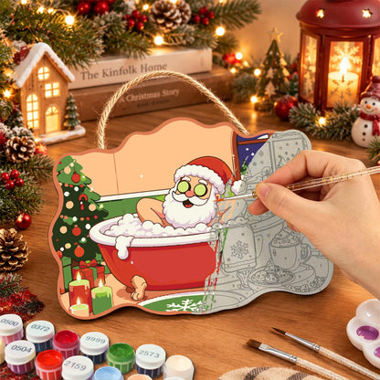 Arms-Wide Santa Spa Soak paint by numbers hanging sign – image 7
