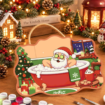 Arms-Wide Santa Spa Soak paint by numbers hanging sign – image 8