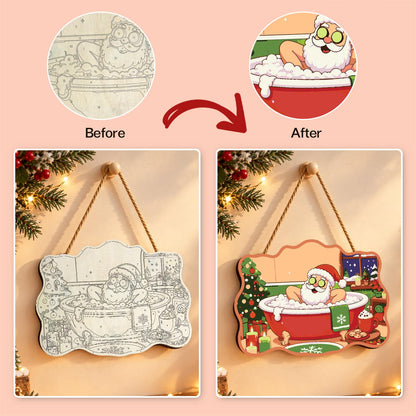 Arms-Wide Santa Spa Soak paint by numbers hanging sign – image 10