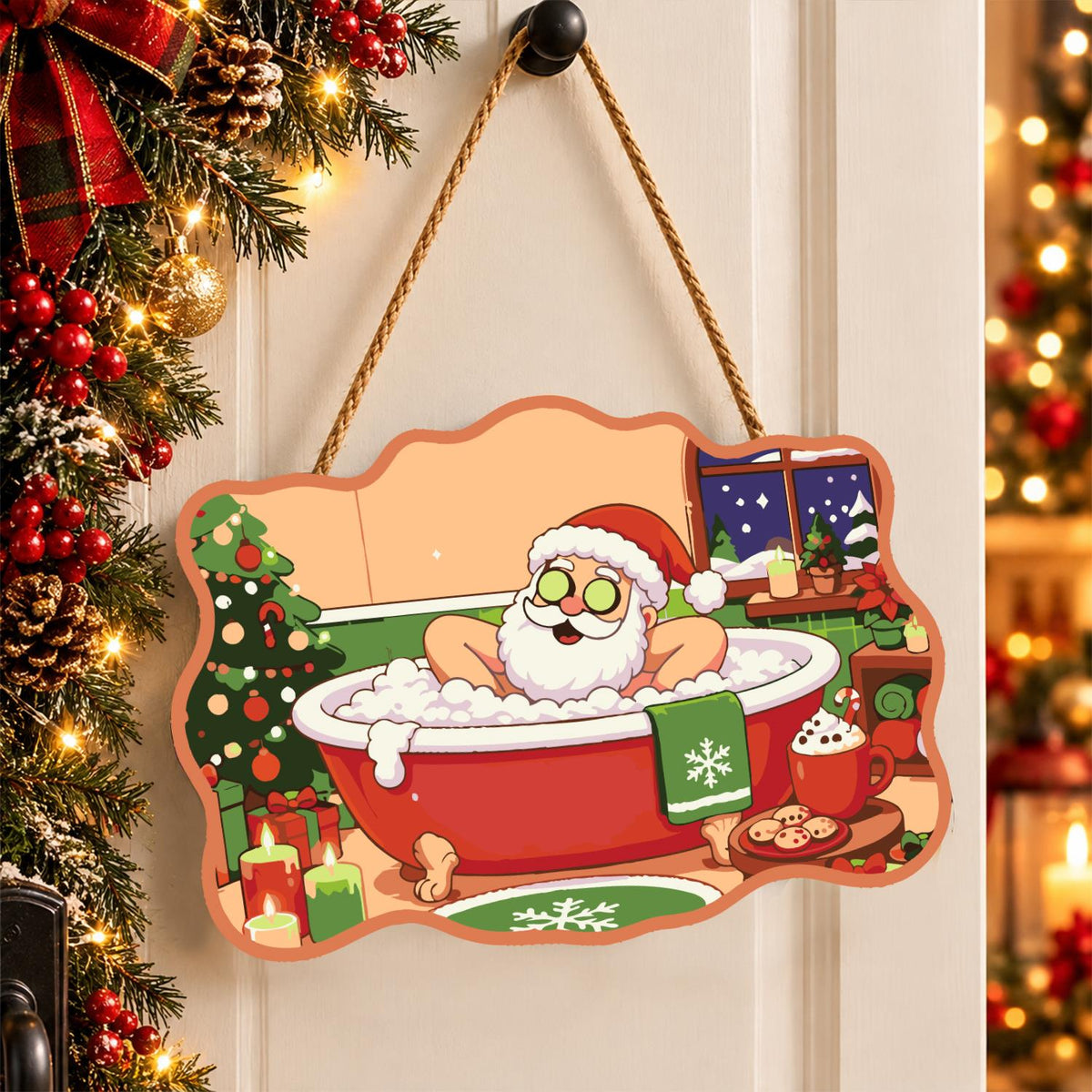 Arms-Wide Santa Spa Soak paint by numbers hanging sign – image 16