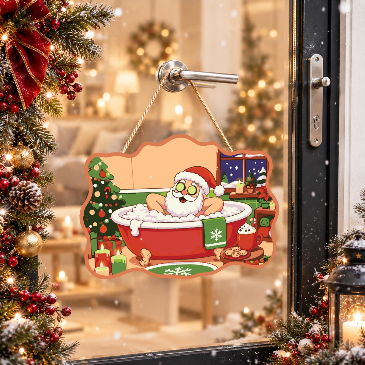 Arms-Wide Santa Spa Soak paint by numbers hanging sign – image 17