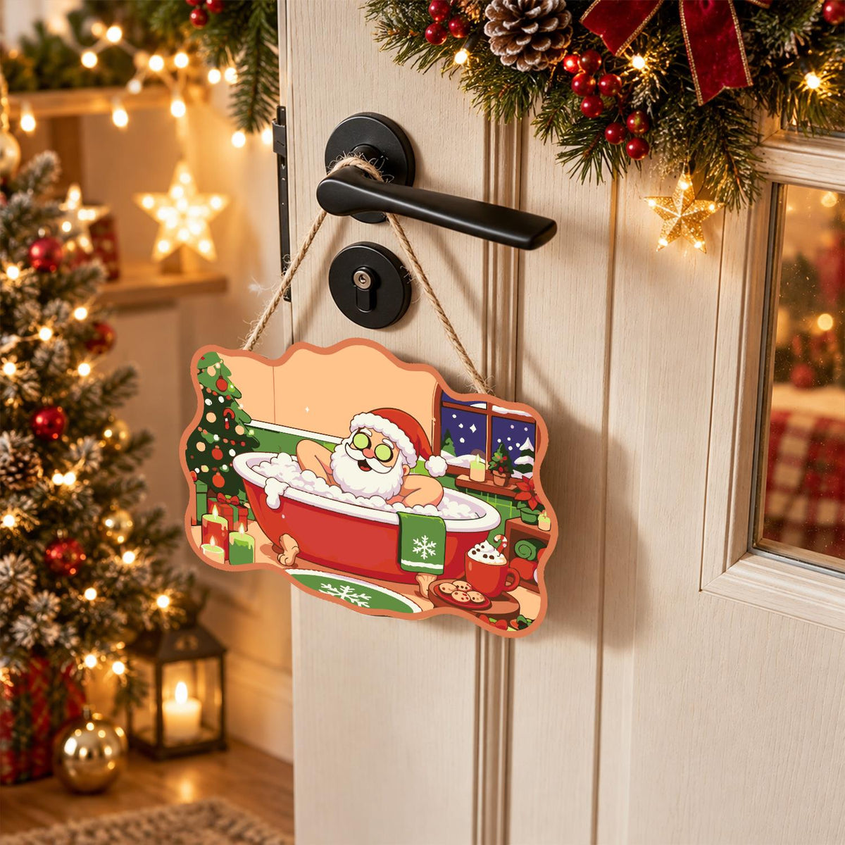 Arms-Wide Santa Spa Soak paint by numbers hanging sign – image 18