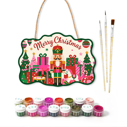 Rocking Horse Nutcracker Toyland paint by numbers hanging sign – image 2