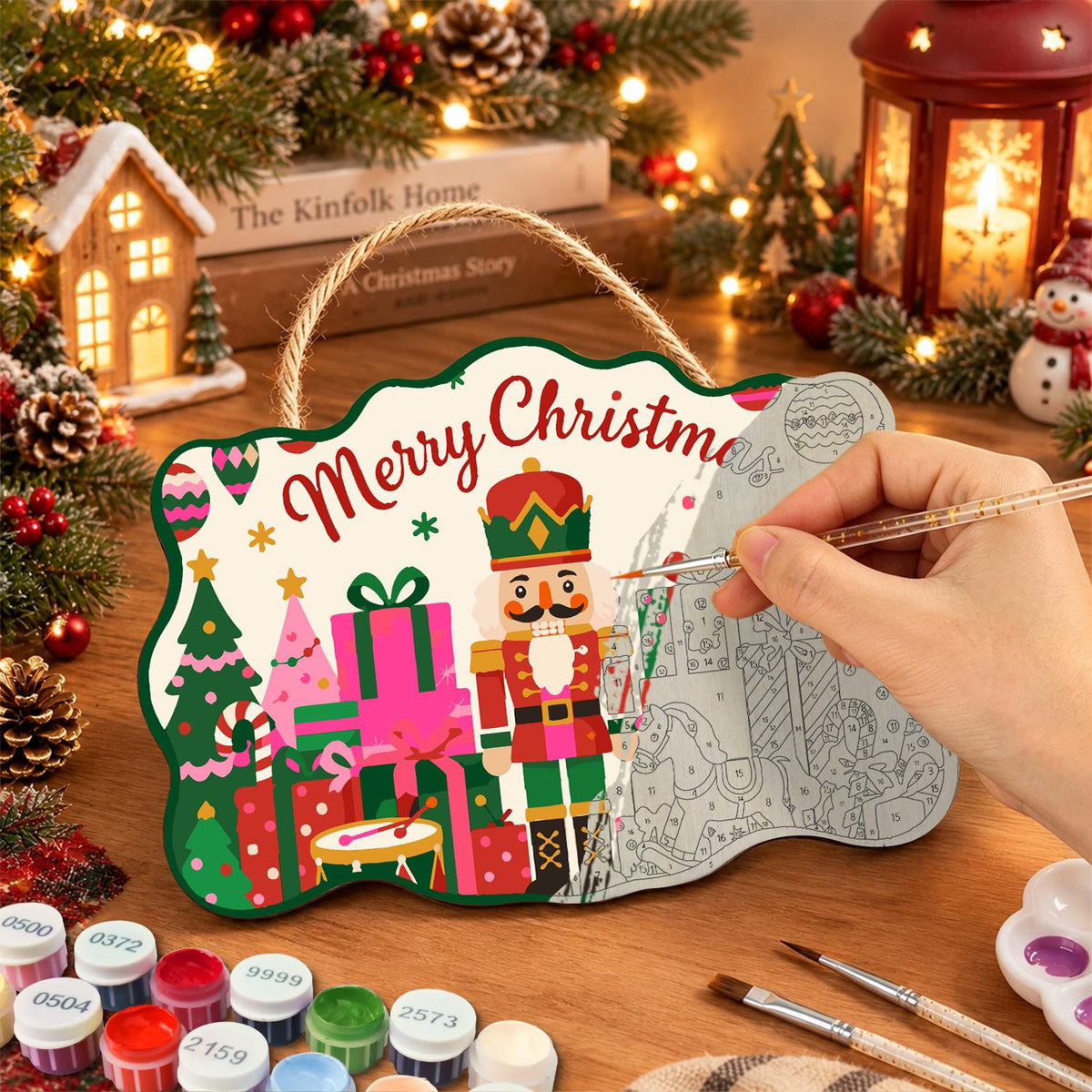 Rocking Horse Nutcracker Toyland paint by numbers hanging sign – image 7