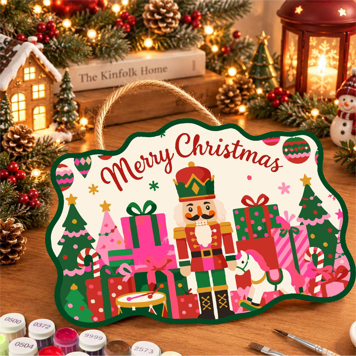 Rocking Horse Nutcracker Toyland paint by numbers hanging sign – image 8